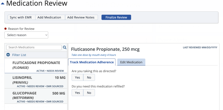 sample of new med manager that clarifies functionality