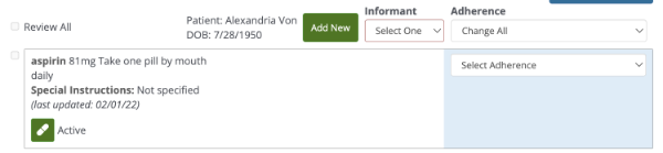 sample of previous med manager that conflated functionality